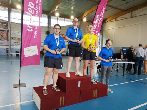 Nationaux A 2019. Podium juniors dames, Valentine, Jesabelle et laura sur le podium